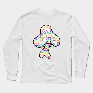 The Perfect Mushroom: Exotic Trippy Wavy Rainbow Contour Lines. Long Sleeve T-Shirt